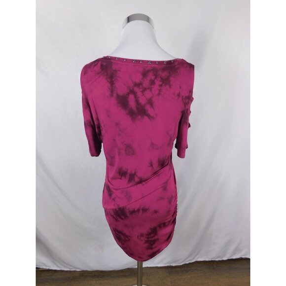 Rock & Republic Tie Dye Studded Cold Shoulder Tee M - Picture 6 of 11